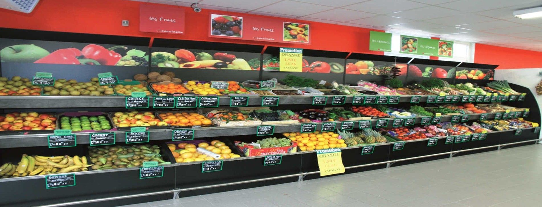 rayon fruits et légumes fourni par la centrale d'achat cabf