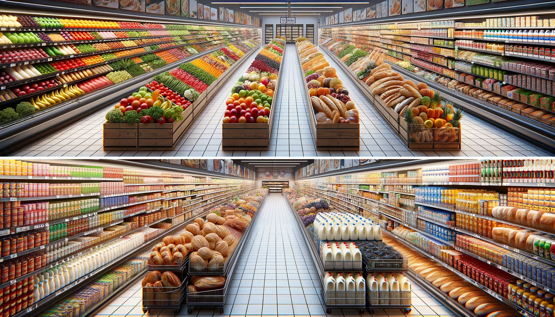 Types of Aisles in a Supermarket
